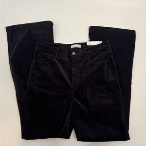 LOFT Curvy Black Corduroy Wide Leg Jeans Size 30